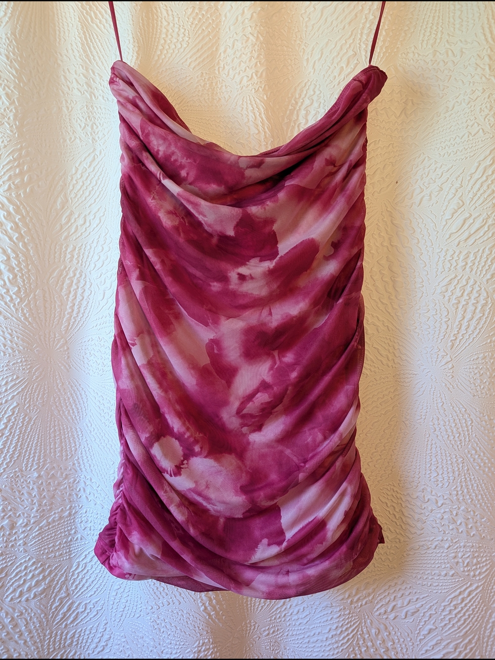 SHEIN Y2K Pink Tie-Dye Tube Dress